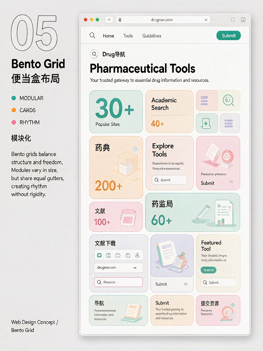 便当盒布局 网页效果图