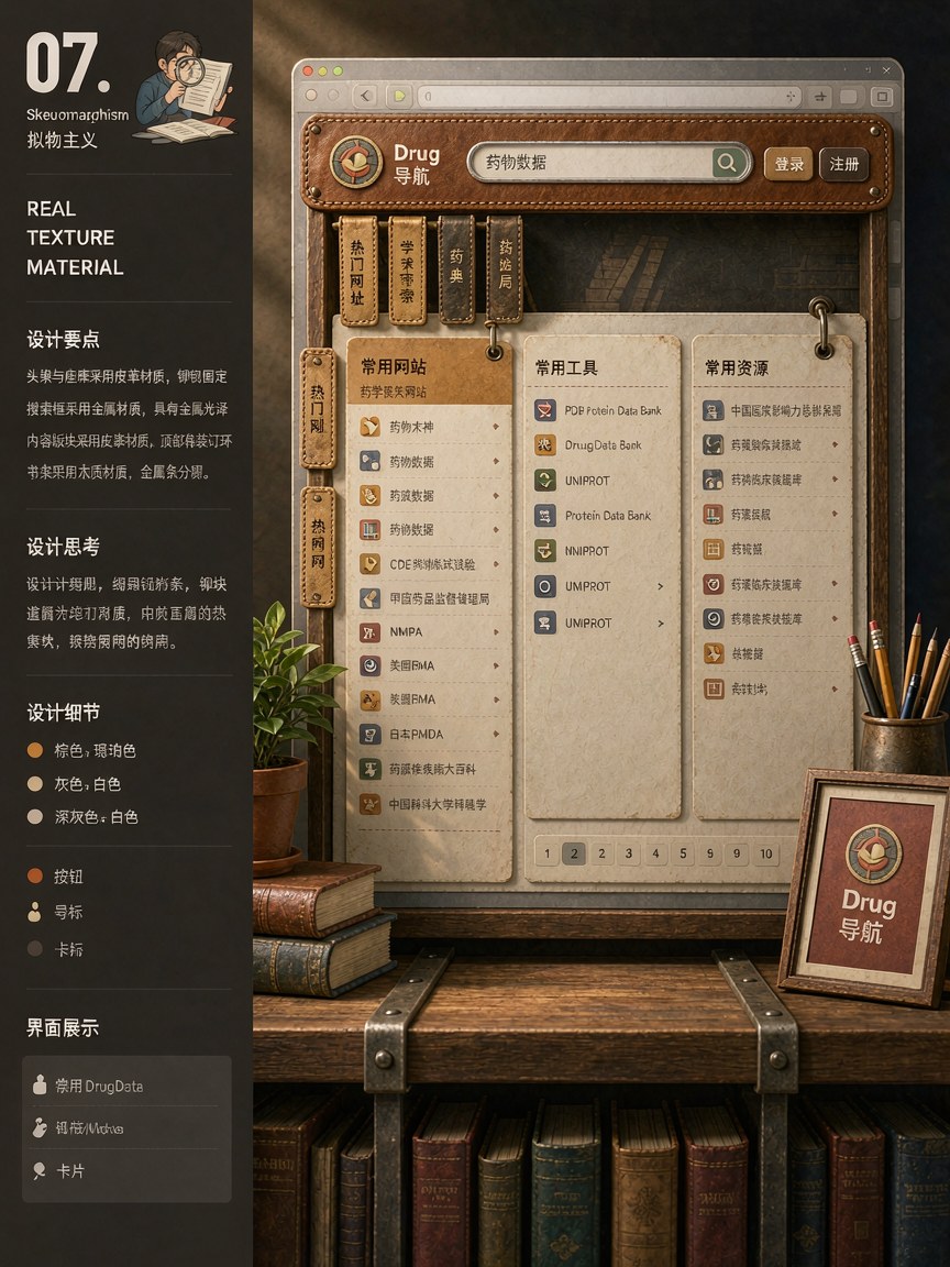 拟物主义 网页效果图